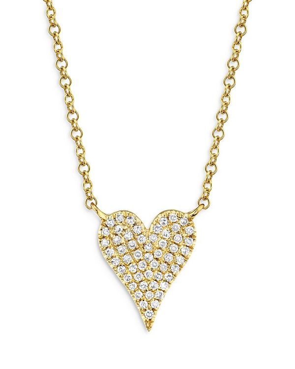 ムーン & メドウ レディース アクセサリー ネックレス・チョーカー・ペンダントトップ レース Moon & Meadow 14K Yellow Gold Diamond Heart Pendant Necklace 18\