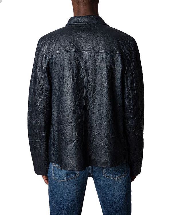 コート ジャケット 送料無料 ザディグ エ ヴォルテール メンズ ジャケット ブルゾン アウター Lawrence Crinkle Leather Jacket Encre Revida 楽天市場店