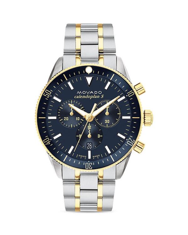 モバド レディース アクセサリー 腕時計 Movado Heritage Series Calendoplan Chronograph 42mm Blue/Silver ブルー