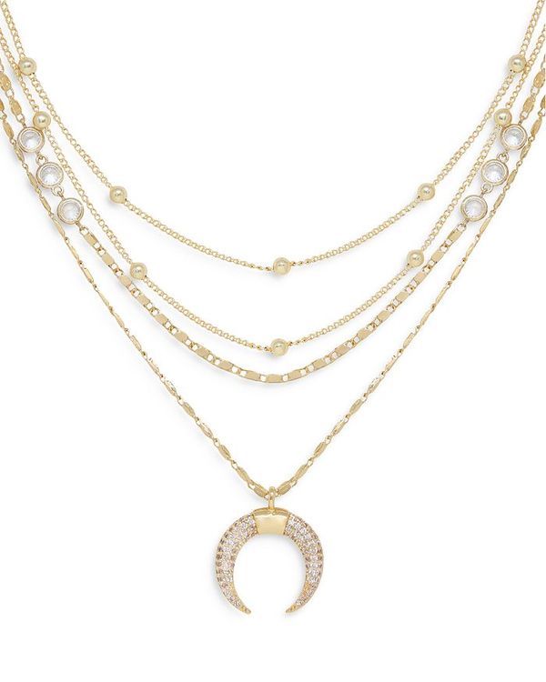 エティカ レディース アクセサリー ネックレス・チョーカー・ペンダントトップ レース Ettika Layered Chain & Horn Pendant Necklace in 18K Gold Plate 14\