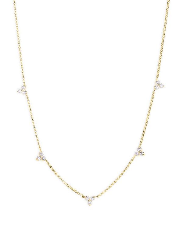ロバートコイン レディース アクセサリー ネックレス・チョーカー・ペンダントトップ ミニ レース Roberto Coin 18K Yellow Gold Diamonds Love by the Inch Diamond Mini Cluster Station Necklace 17\