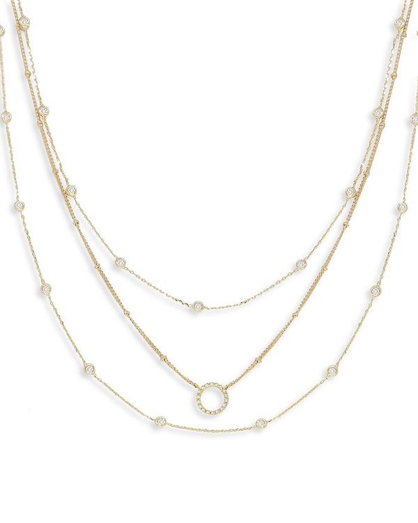 エティカ レディース アクセサリー ネックレス・チョーカー・ペンダントトップ レース Ettika Monroe Crystal Cubic Zirconia Layered Collar Necklace in 18K Gold Plated 14\
