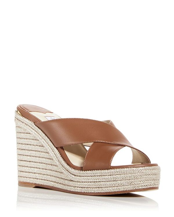当店限定販売】 ジミーチュー レディース サンダル シューズ Women's Dovina 100 Wedge Espadrille Slide  Sandals Dark