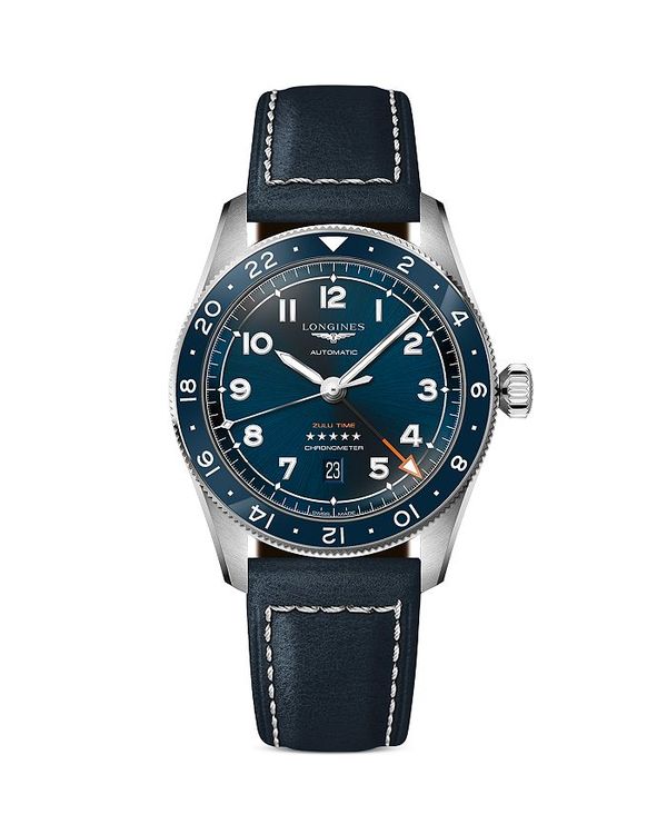 ロンジン レディース アクセサリー 腕時計 Longines Spirit Zulu Time GMT Chronometer 42mm Blue ブルー