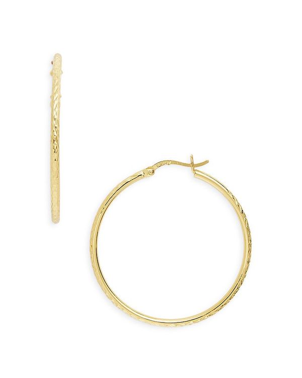 アルジェントヴィーヴォ レディース アクセサリー ピアス・イヤリング Argento Vivo Textured Hoop Earrings in 14K Gold Plated Sterling Gold ゴールド