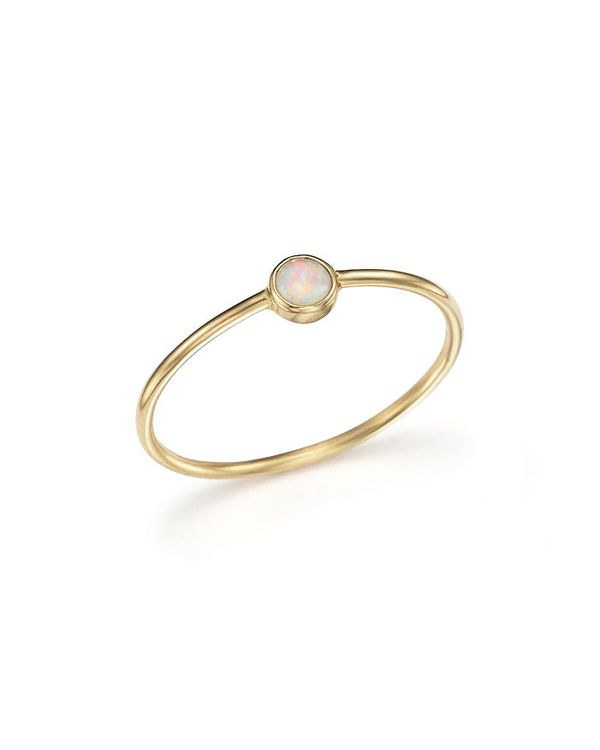 ゾイチッコ レディース アクセサリー リング Zoe Chicco 14K Gold Thin Ring with a Bezel Set Round Opal Gold ゴールド