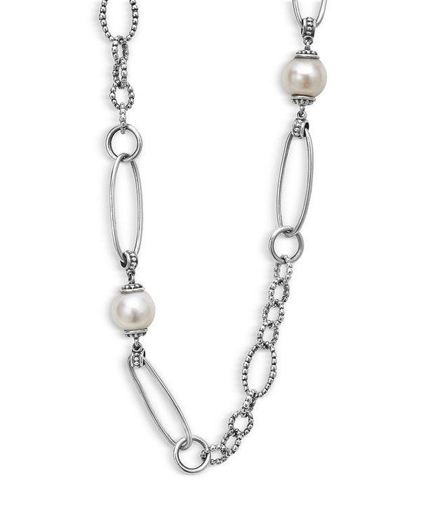 ラゴス レディース アクセサリー ネックレス・チョーカー・ペンダントトップ レース LAGOS Sterling Silver Luna Cultured Freshwater Pearl Link Necklace 34\