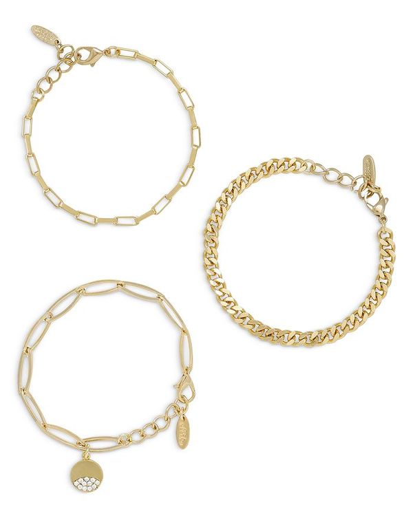 エティカ レディース アクセサリー ブレスレット・バングル・アンクレット Ettika The Power of Three Pave Disc Link Bracelet in 18K Gold Plated Set of 3 Gold ゴールド