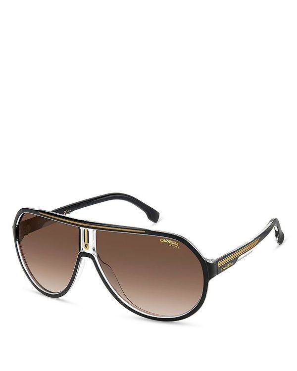 カレーナ レディース アクセサリー サングラス・アイウェア Carrera Aviator Shield Sunglasses 64mm Black/Brown Gradient ブラック