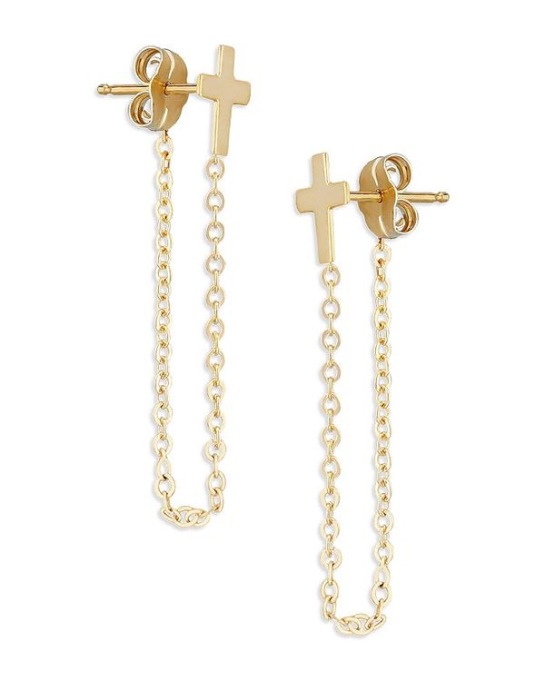 ムーン & メドウ レディース アクセサリー ピアス・イヤリング ドレープ Moon & Meadow 14K Yellow Cross Draped Chain Earrings - 100% Exclusive Gold ゴールド