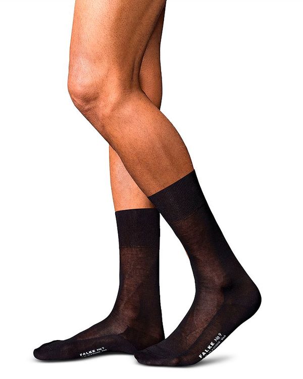 ファルケ メンズ アンダーウェア 靴下 Falke No. 9 Fil d'Ecosse Mercerized Dress Socks Black ブラック｜ReVida 店