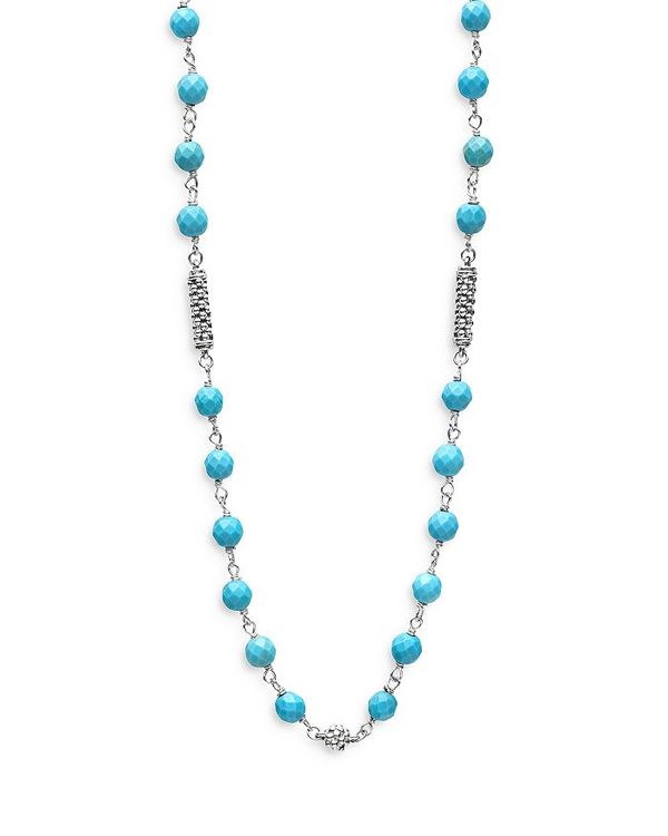 ラゴス レディース アクセサリー ネックレス・チョーカー・ペンダントトップ レース LAGOS Sterling Silver Caviar Turquoise Bead Station Necklace 16\