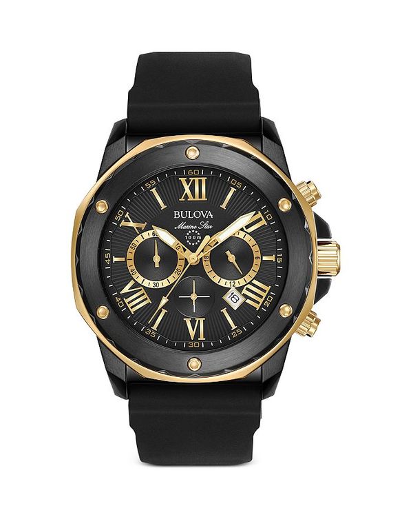 ブロバ レディース アクセサリー 腕時計 Bulova Marine Star Chronograph 44mm Black ブラック