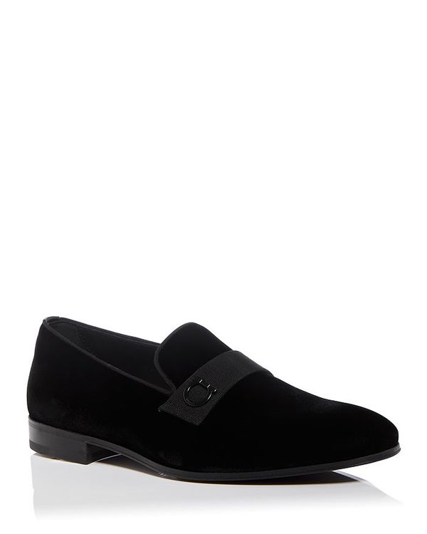 フェラガモ メンズ シューズ スリッポン・ローファー ローファー Ferragamo Men's Smoking Slipper Loafers Nero｜ReVida 店 161,400円