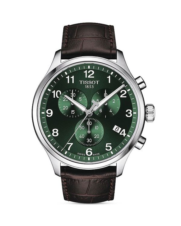 ティソット レディース アクセサリー 腕時計 Tissot Chrono XL Watch 45mm Green/Brown グリーン
