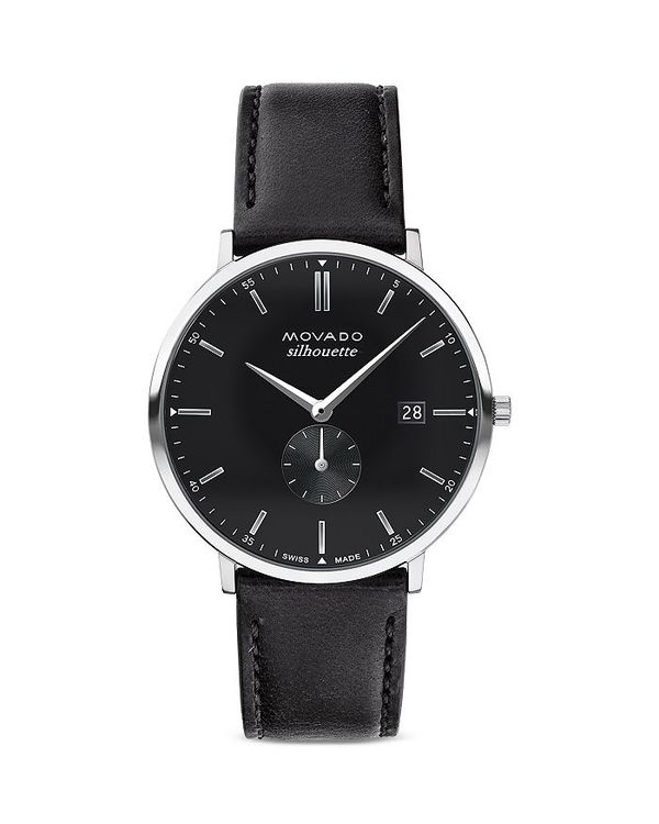モバド レディース アクセサリー 腕時計 Tシャツ Movado Silhouette Stainless Steel Watch 40mm Black ブラック