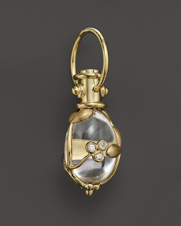 テンプル セント クレア レディース アクセサリー ネックレス・チョーカー・ペンダントトップ Temple St. Clair 18K Yellow Gold Vine Amulet with Oval Rock Crystal and Diamonds Yellow Gold イエロー