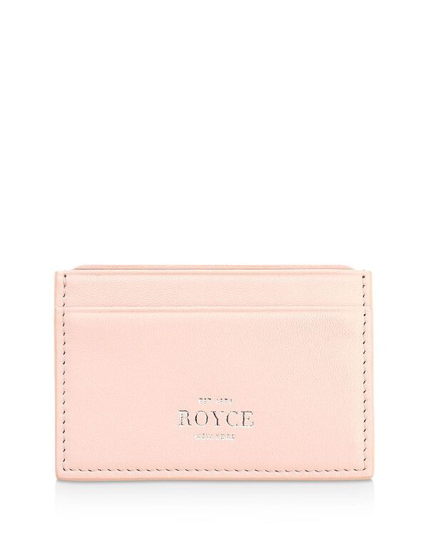 ロイス レディース アクセサリー 財布 レザー ROYCE New York Leather RFID-Blocking Executive Slim Credit Card Case Light Pink ピンク
