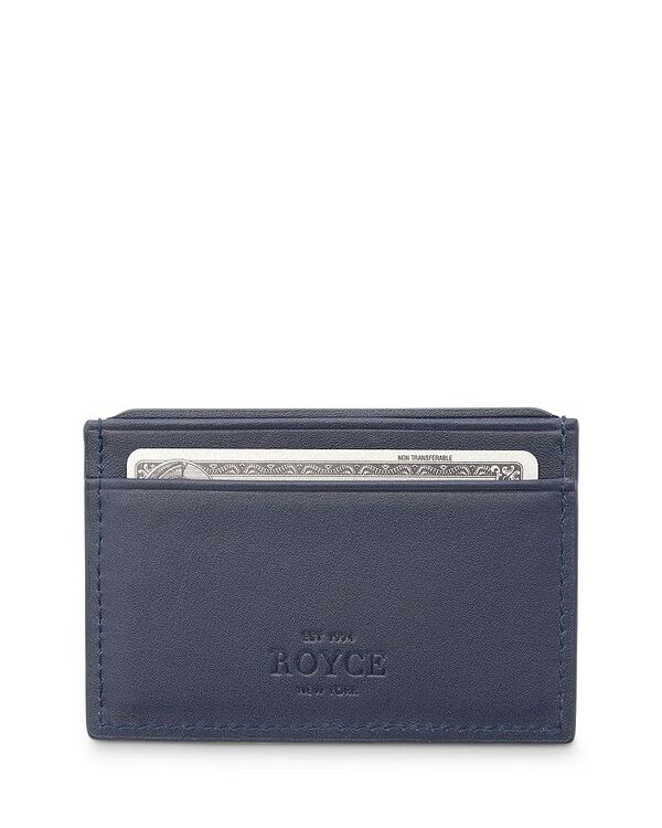 ロイス レディース アクセサリー 財布 レザー ROYCE New York Leather RFID-Blocking Executive Slim Credit Card Case Navy Blue ネイビー