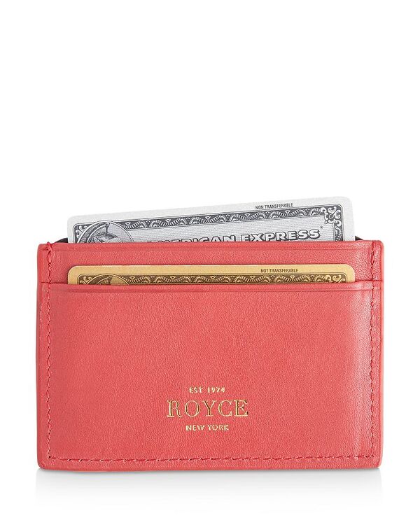 ロイス レディース アクセサリー 財布 レザー ROYCE New York Leather RFID-Blocking Executive Slim Credit Card Case Red レッド