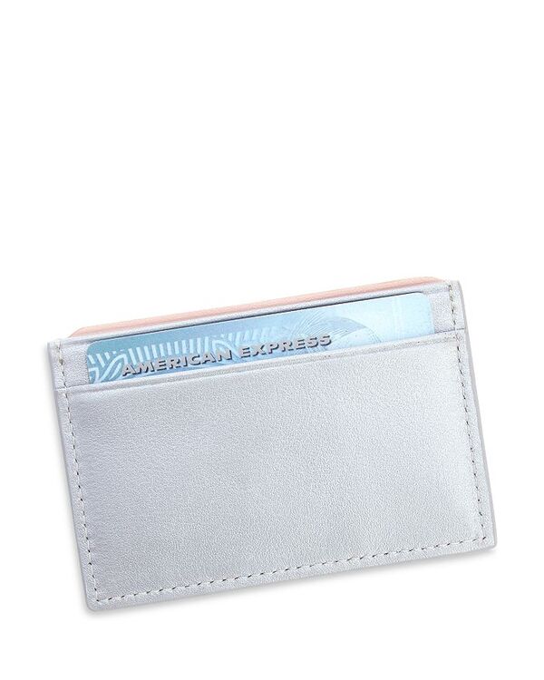 ロイス レディース アクセサリー 財布 レザー ROYCE New York Leather RFID-Blocking Executive Slim Credit Card Case Silver シルバー