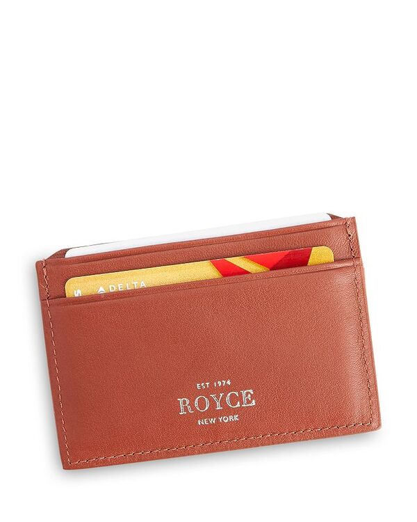 ロイス レディース アクセサリー 財布 レザー ROYCE New York Leather RFID-Blocking Executive Slim Credit Card Case Tan タン