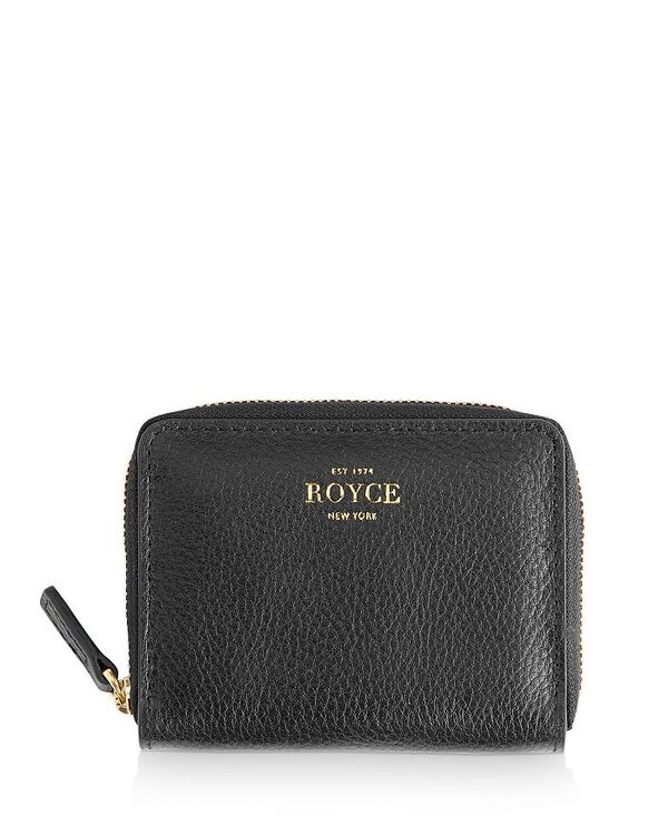 ロイス レディース アクセサリー 財布 レザー ROYCE New York Leather Zip-Around Card Case Black ブラック