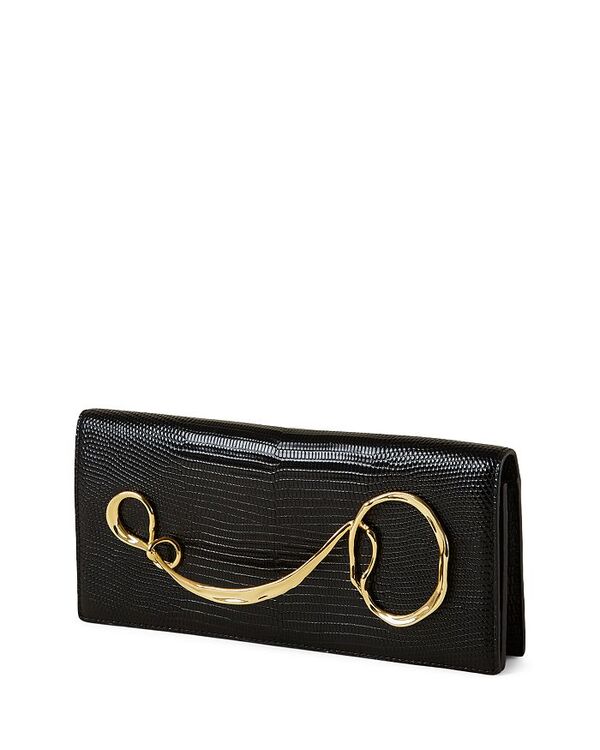アレクシス ビッター レディース バッグ クラッチバッグ Alexis Bittar Twisted Gold Side Handle Clutch Black/Gold ブラック