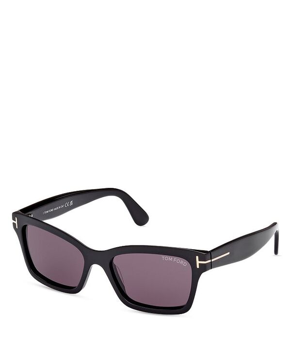 トム・フォード レディース アクセサリー サングラス・アイウェア Tom Ford Mikel Square Sunglasses 54mm Black/Purple Solid ブラック