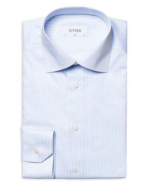 エトン メンズ トップス シャツ Eton Contemporary Fit Bengal Striped Dress Shirt Light Blue ブルー|ReVida 店