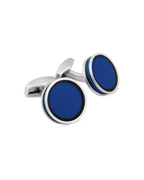 タテオシアン メンズ アクセサリー カフスボタン Tateossian Palladium Enamel Round Cufflinks Blue ブルー