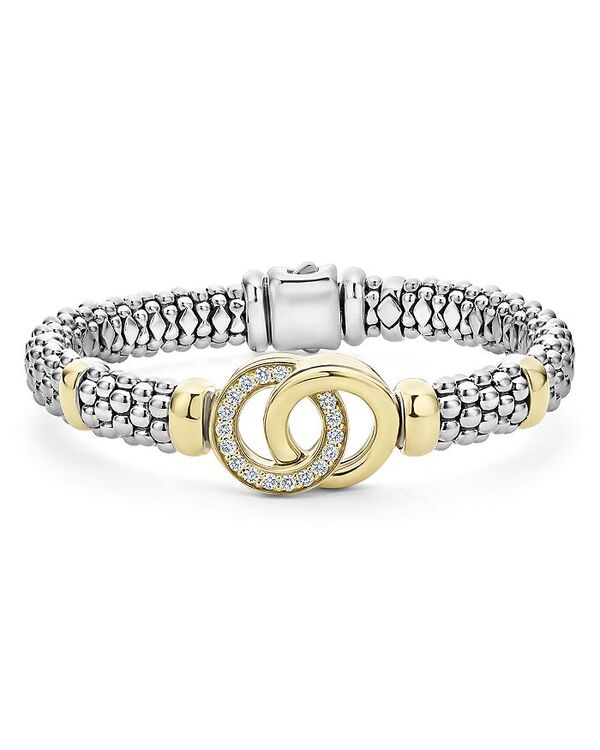 ラゴス レディース アクセサリー ブレスレット・バングル・アンクレット LAGOS 18K Yellow Gold & Sterling Silver Signature Caviar Diamond Interlocking Circle Beaded Bracelet Silver/Gold ゴールド｜ReVida 店