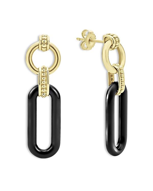 ラゴス レディース アクセサリー ピアス・イヤリング LAGOS 18K Yellow Gold Black Caviar Ceramic Link Drop Earrings Black/Gold ブラック