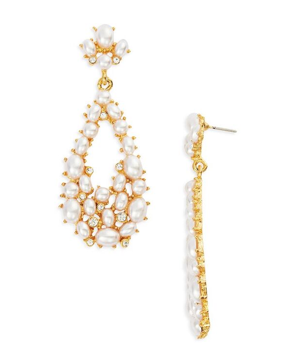 ケネスジェイレーン レディース アクセサリー ピアス・イヤリング Kenneth Jay Lane Imitation Pearl Cluster Drop Earrings Tone White/Gold ホワイト
