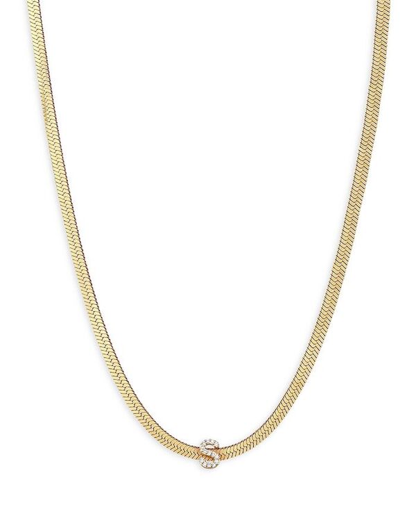エティカ レディース アクセサリー ネックレス・チョーカー・ペンダントトップ レース Ettika Initial Herringbone Chain Necklace in 18K Gold Plated 12\