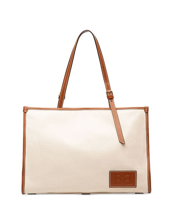 一流の品質 バリー レディース トートバッグ バッグ Calie Leather Trim Canvas Tote Natural 正規通販 Universusmedia Com