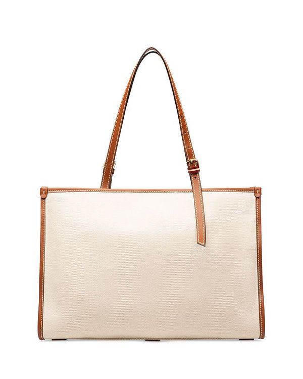 一流の品質 バリー レディース トートバッグ バッグ Calie Leather Trim Canvas Tote Natural 正規通販 Universusmedia Com