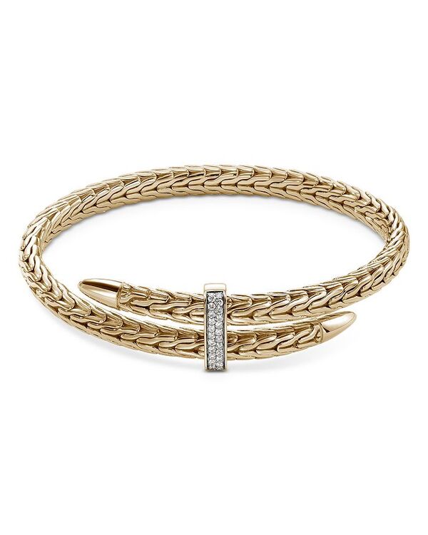 ジョン・ハーディー レディース アクセサリー ブレスレット・バングル・アンクレット JOHN HARDY 14K Yellow Gold Spear Diamond Woven Cuff Bracelet Gold ゴールド｜ReVida 店