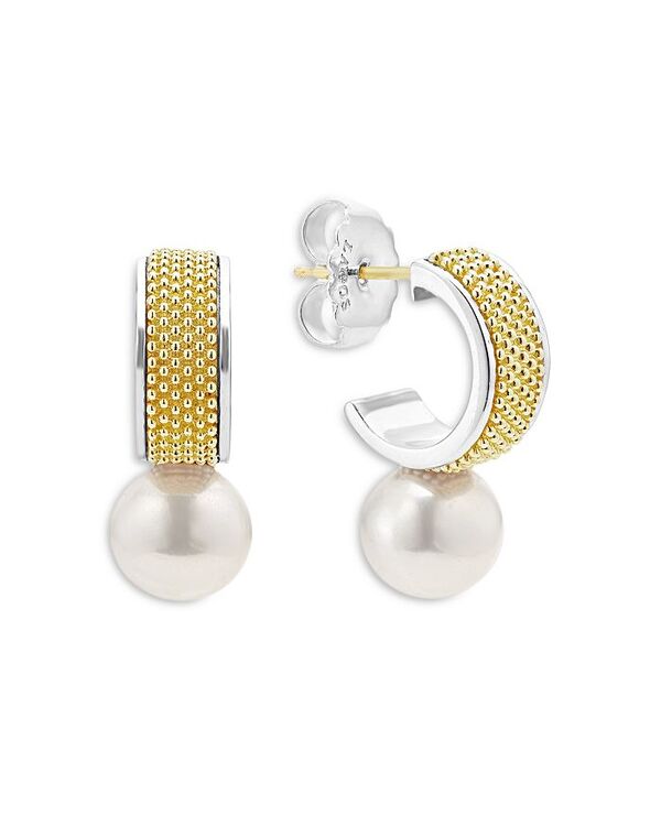 ラゴス レディース アクセサリー ピアス・イヤリング LAGOS 18K Yellow Gold & Sterling Silver Luna Cultured Freshwater Pearl Half Hoop Earrings White/Gold ホワイト