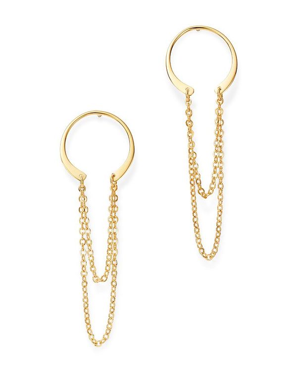 ムーン & メドウ レディース アクセサリー ピアス・イヤリング Moon & Meadow Horseshoe Chain Drop Earrings in 14K Yellow Gold - 100% Exclusive Gold ゴールド