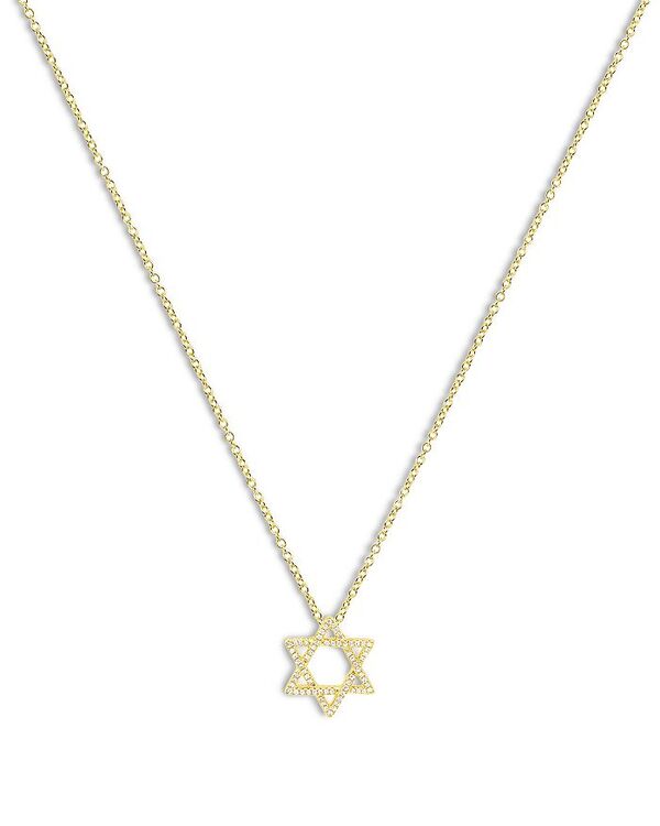 メイラティ レディース アクセサリー ネックレス・チョーカー・ペンダントトップ レース Meira T 14K Gold Diamond Star Of David Pendant Necklace 18\