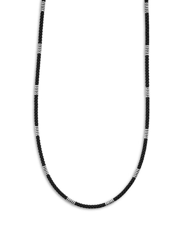 ラゴス メンズ アクセサリー ネックレス・チョーカー・ペンダントトップ レース LAGOS Men's Sterling Silver Anthem Black Ceramic Station Necklace 20" - 100% Exclusive Black/Silver ブラック|ReVida 店