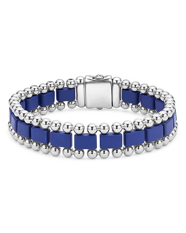 ラゴス メンズ 添え物 ブレスレット・バングル・アンクレット ティーシャツ LAGOS Men\u0027s Stainless Steel Anthem Ultramarine Ceramic Caviar Bead Bracelet - 100% Exclusive Blue/Silver 青碧