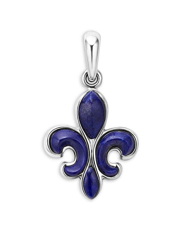 ラゴス メンズ アクセサリー ネックレス・チョーカー・ペンダントトップ LAGOS Men's Sterling Silver Anthem Lapis Lazuli Fleur de Lis Pendant - 100% Exclusive Blue/Silver ブルー