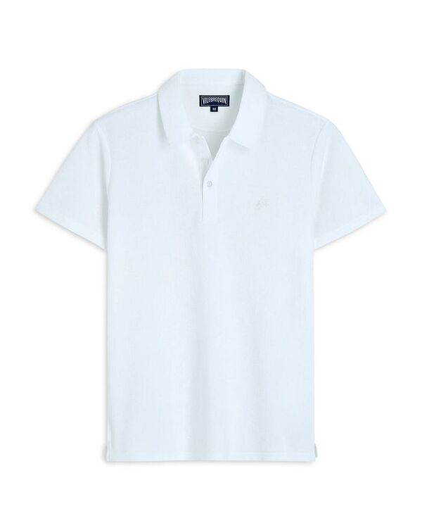 ヴィルブレクイン メンズ トップス ポロシャツ レギュラーフィット パイル シャツ コットン 刺繍 ロゴ Vilebrequin Organic Cotton Terry Logo Embroidered Regular Fit Polo Shirt White ホワイト｜ReVida 店 49,680円