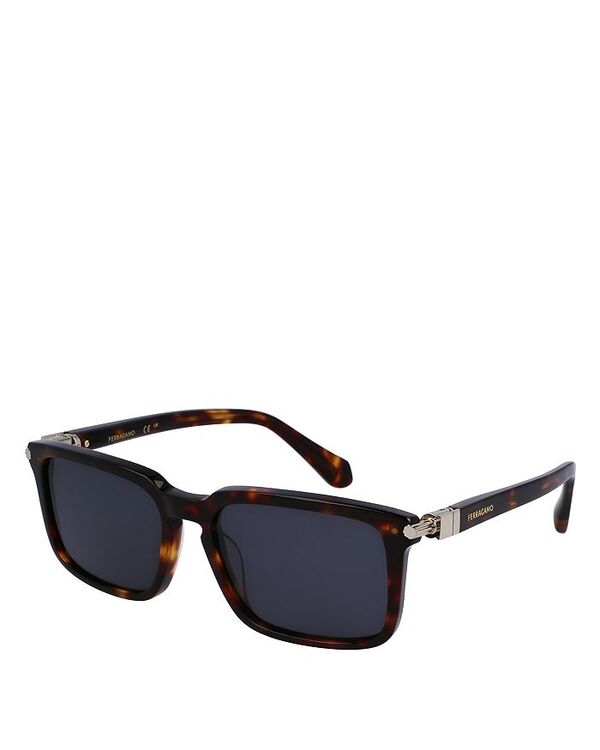 フェラガモ レディース アクセサリー サングラス・アイウェア Ferragamo Prisma Rectangular Sunglasses 56mm Tortoise/Blue Solid ブルー
