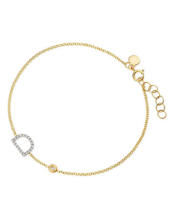 ゾエレフ レディース アクセサリー ブレスレット・バングル・アンクレット Zoe Lev 14K Yellow Gold Diamond Initial & Bezel Bracelet D/Gold ゴールド 104,390円