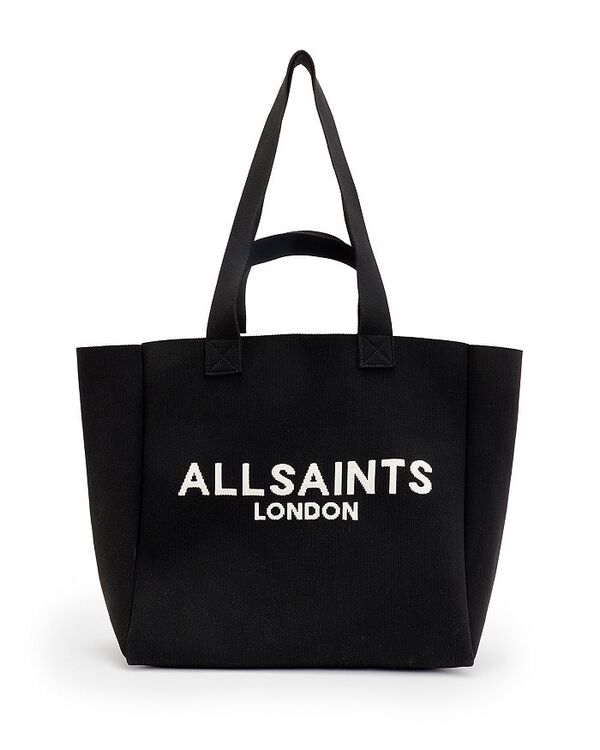 オールセインツ レディース バッグ トートバッグ ニット ロゴ ALLSAINTS Izzy Logo Knit East/West Tote Black ブラック