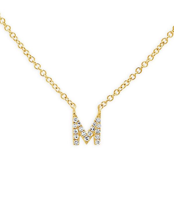 ムーン & メドウ レディース アクセサリー ネックレス・チョーカー・ペンダントトップ レース Moon & Meadow 14K Yellow Gold Diamond Initial Pendant Necklace 18\