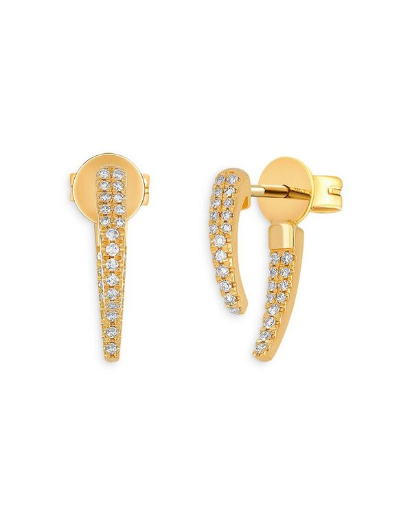 エフコレクション レディース アクセサリー ピアス・イヤリング EF Collection 14K Yellow Gold Diamond Front Back Earrings Gold ゴールド